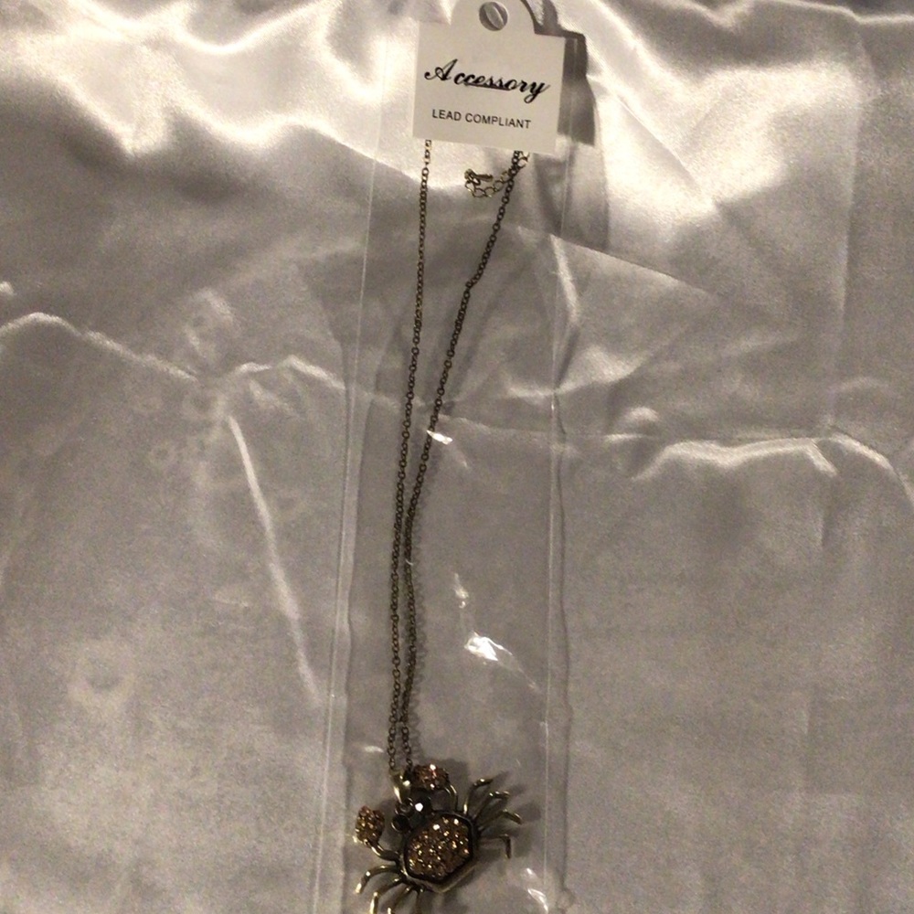 Gold and Silver Crab Pendant Necklace